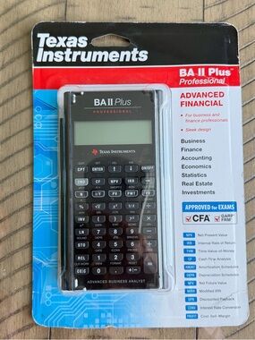 Texas Instruments BA II Plus Professional Calculator - Black and Silver